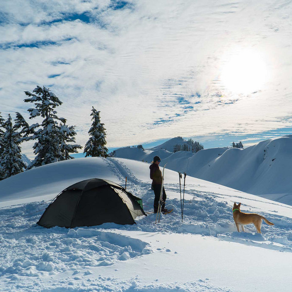 Hilleberg Staika -teltta lumisessa talvimaisemassa